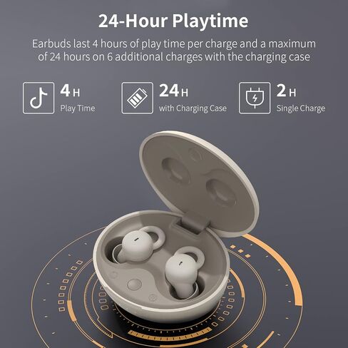 Sleep Earbuds w/Mic, Comfortable Sleeping Headphones Small Design for Side Sleepers Invisible Buds for Sleep Wireless Bluetooth Earphones for Noise Blocking Snoring (Ivory) in Saudi Arabia