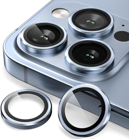 CloudValley Camera Lens Protector for iPhone 13 Pro - iPhone 13 Pro Max, 9H Tempered Glass Film, Aluminum Alloy Lens Protective Cover, Colorful in Saudi Arabia