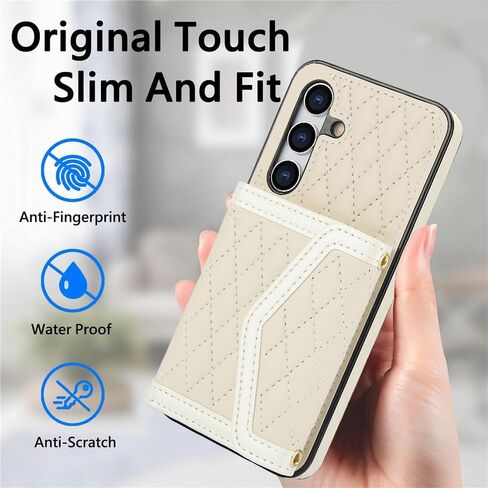 for Samsung Galaxy S24 FE (Not S24) Crossbody Wallet Case for Women, PU Leather Card Slot Phone Case with Cash Pocket Kickstand Purse Lanyard Case Cover for Samsung S24 FE.Pocket Black in Kuwait
