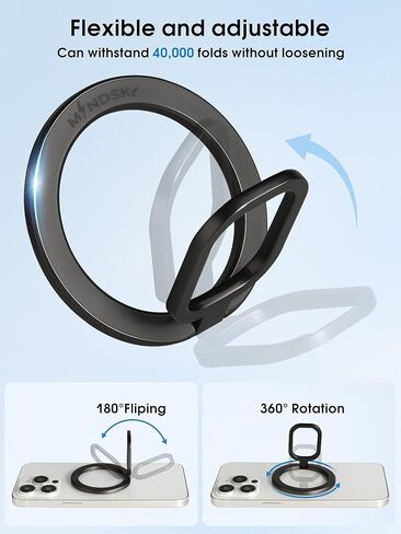 Mindsky Colorful Magnetic Phone Ring Holder for Mag-Safe [Ultra-Thin-Smooth-180° Foldable] Compatible with iPhone16/15/14/13/12, Samsung and MagSafe Case/Other Phones, (Stylish Cool) in Saudi Arabia