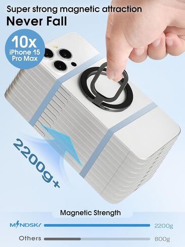 Mindsky Colorful Magnetic Phone Ring Holder for Mag-Safe [Ultra-Thin-Smooth-180° Foldable] Compatible with iPhone16/15/14/13/12, Samsung and MagSafe Case/Other Phones, (Stylish Cool) in Saudi Arabia