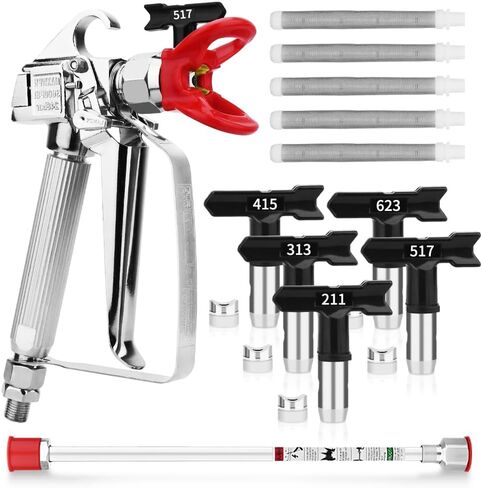 High-Pressure Airless Spray Gun - 3600 PSI, with 517 Tip Swivel, for Pump Sprayer Parts and Accessories, Compatible with Airless Paint Sprayers (2 pcs) in Saudi Arabia
