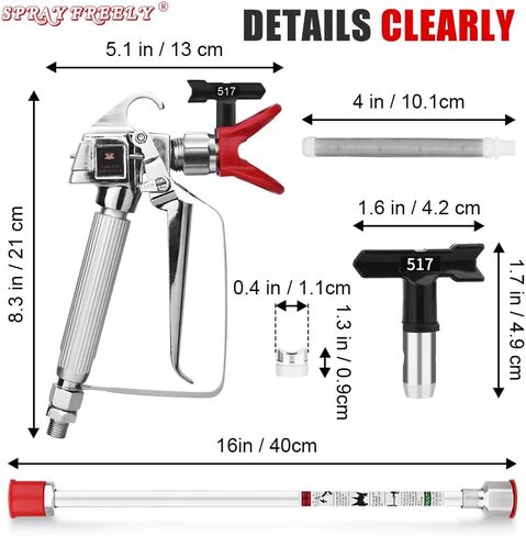 High-Pressure Airless Spray Gun - 3600 PSI, with 517 Tip Swivel, for Pump Sprayer Parts and Accessories, Compatible with Airless Paint Sprayers (2 pcs) in Saudi Arabia