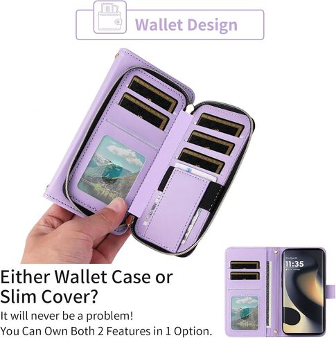 Furiet Argyle Wallet Case for Motorola G Play 5G 2024 with Wrist Strap Shoulder Strap 9+ Card Slot Zipper Purse Luxury PU Leather Stand Cell Phone Cover for Moto G Play 5G 2024 Women Girls Purple in Saudi Arabia
