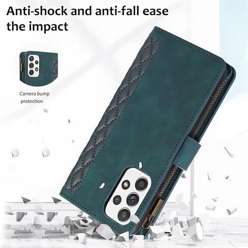 Asuwish Phone Case for Samsung Galaxy A52/A52S 5G Wallet Cover With Tempered Glass Screen Protector and Wrist Strap Flip Zipper Credit Card Holder Stand Cell A 52 S 4G G5 52A S52 52S Women Girls Black in Saudi Arabia