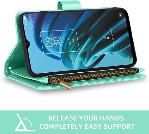 Asuwish Phone Case for TCL 30XE/30V/4X/20AX/20A/20R/Bremen 5G Wallet Cell Cover with Screen Protector Lanyard Wrist Strap Mandala Flower Zipper Card Holder TLC T601DL 30 XE XE5G V 20 AX R A 6.67 Red in Saudi Arabia