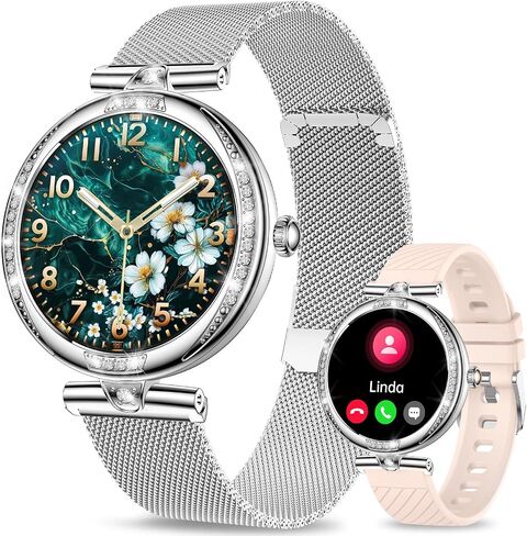 GADIXY Smart Watches for Women(Make/Answer Call) with Diamond:1.1" AMOLED Fitness Tracker for Heart Rate/Blood Pressure/SpO2/Sleep Monitor,Running Smartwatch for Android/iOS in Saudi Arabia