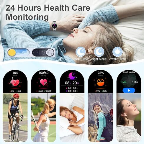 GADIXY Smart Watches for Women(Make/Answer Call) with Diamond:1.1" AMOLED Fitness Tracker for Heart Rate/Blood Pressure/SpO2/Sleep Monitor,Running Smartwatch for Android/iOS in Saudi Arabia