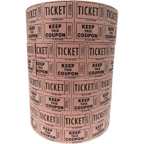 The Ticket Gurus-Raffle Tickets - (4 Rolls of 2000 Double Tickets) 8,000 Total 50/50 Raffle Tickets-(4) Pink Rolls