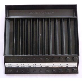 SMALL SOCKET ORGANIZER | Reduce Frustration, Save Time| Easy-to-Read Labels | Metric & SAE | Professional Quality Tool Organizer | Made in USA