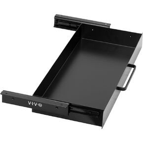 VIVO 13 inch Under Desk Mounted Sliding Pull-out Drawer for Office Desk, Pull Handle, Storage Organizer for Sit Stand Workstation, Black, DESK-DR1H-B