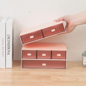 Desk Organizer Stackable Storage with 6 Drawers Stackable Drawers for Desk Storage, Makeup Storage Accessories, Desktop Accessories with Drawers, White in Kuwait