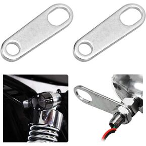 2 PCS Motorcycle Turn Signals Brackets, Metal Vehicle Rear Indicator Light Location Holder with Hole, L Shape 12mm Hole Shock Brackets, Universal Turn Signal Lamp Mounting Holder (Black)