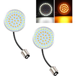 ZKFAR Pack-2 12V Turn Signals, Motorcycle LED Signal Light, Running Switchback LED Lights Panel with 1157 Base Compatible for Harley Dyna Street Glide Road King (Red)