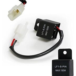iJDMTOY (1) 2-Pin Electronic LED Flasher Relay Fix For Motorcycle Bike Scooter LED Turn Signal Bulbs Hyper Flash Issue