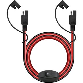 YACSEJAO 12V SAE to SAE Quick Release Adapter 16AWG 6.6FT SAE to SAE Connector Harness with On/Off Switch Quick Release Quick Disconnect