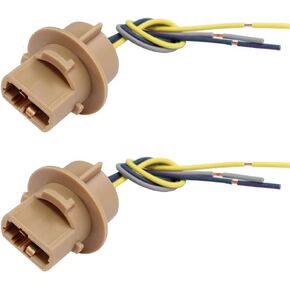 7443 Sockets Female Adapter Wire Connector for Turn Signal/Reverse/Brake Light Bulbs Socket (Pack of 2)
