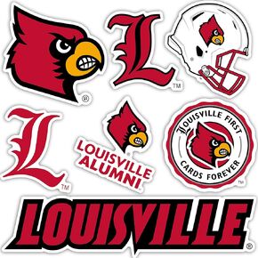 University of Louisville Sticker U of L Cards Cardinals Stickers Vinyl Decals Laptop Water Bottle Car Scrapbook T2 (Type 2)
