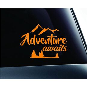 Adventure Awaits Arrows Journey Nature Life Computer Laptop Symbol Decal Family Love Car Truck Sticker Window (Lime Green)
