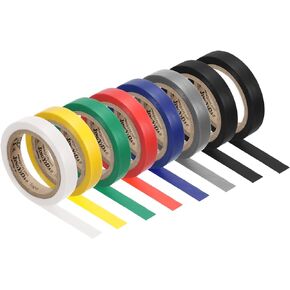 PATIKIL 26Ft Grip Finishing Tape, 8 Pack PVC Racquet Finishing Tapes Racket Accessories Sticky Seal for Tennis Badminton, 7 Colors