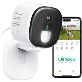 winees 2K Solar Security Camera Wireless Outdoor with 8G Free Local Storage, Continuous Powered, 2.4Ghz Wi-Fi Camera Compatible with Alexa & Google Home, Yard Camera with Motion Detection, IP66 in Kuwait