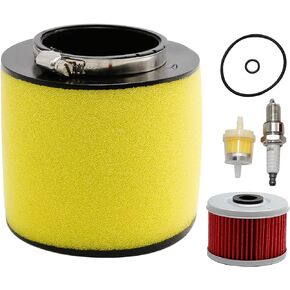 Air Filter Oil Filter Replacement for Honda Foreman 400 450 TRX400 TRX450 1995-2004 Replacement for Honda Rancher TRX350FE TRX350FM TRX350TE TRX350TM 2000-2006 Replace# 17254-HN5-670 with Spark Plug