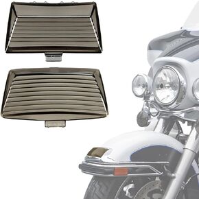 2Pcs Smoked Fender Tip Lens Mud Guards Covers Lens Compatible for Harley Davidson Electra Glide Heritage Softail Touring (Front & Rear)
