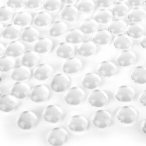 DomeStar 80PCS Mini Clear Flat Glass Marbles, 0.5inch Aquarium Rocks Fish Tank Gravel Stones Bulk Pebbles Decorative Beads for DIY Crafts Vase Fillers