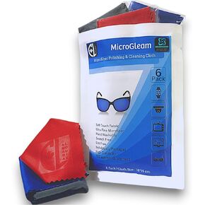 6 Pack of (6' x 7') Premium High-End, Ultra Fine Microfiber Cleaning Cloths, Excellent for Eye-Glasses, Touch Screens, Lenses, & Other Delicate Surfaces.