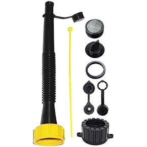 KP KOOL PRODUCTS Gas Can Spout - Gas Can Long Flexible Nozzle | Screw Collar Cap (Coarse & Fine Thread-Fits Most Cans) with Vent Cap, Gas Can Strainer, Durable Gasket & Spout Cover - Pack 2