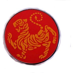 Shotokan Karate Symbol Red Tiger Martial Arts Strength Power Tenacity 1" Enamel Pin Badge