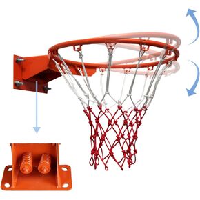 Basketball Rim Replacement, Double Spring Reinforced Heavy Duty Breakaway Wall Mounted Basketball Rim 18in Outdoor and Indoor Can Dunk