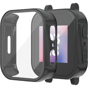 2 Pack Case Compatible with Gabb Watch 3, Hard PC Overall Protective Case with Tempered Glass Screen Protector (Pink+Purple)