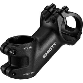 Rmiott 31.8 Bike Stem 70mm 80mm 90mm 110mm Length 35 Degree Bike Handlebar Riser for Mountain Road Bike - Aluminum Black