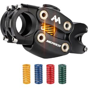 JFOYH Versatile Suspension Stem for Bikes with 4 Replaceable Coil Springs of Different Stiffnesses, 7° Low Rise x 90mm Length, 15-20 Travel, Suitable for MTB, Road Bikes, BMW, Gravel Bikes, Ebike