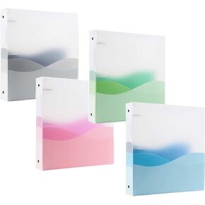 filexec Products Wave, 3-Ring Binder, 2" Capacity, 3-Interior Pockets, Assorted Pack of 4 (50644-6449)