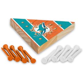 لعبة ريكو إندستريز NFL Peg Pyramid مقاس 4.5 بوصة × 4 بوصة لعبة هرمية خشبية بحجم السفر - ألعاب ربط الألعاب - مثلث - متعة عائلية