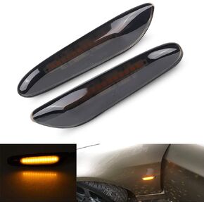 Smoked Lens Amber LED Side Marker Turn Signal Lights Lamp Assembly Replacement For BMW E46 E90 E91 E92 E93 E60 E61 E82 E88 X1 X3 Error Free
