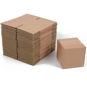 Shipping Boxes 4x4x4 Inches Small Corrugated Cardboard Boxes, 25 Pack