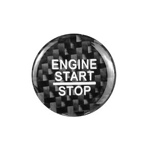 Compatible with Start Stop Button Cover Carbon Fiber Keyless Car Engine Push Start Ignition Switch Sticker for Toyota RAV4 Highlander Corolla Camry Avalon CHR Red