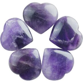 Crocon 5 Pcs Golden Pyrite Gemstone Heart Shape Hand Carved Puff Stones Set Pocket Crystal Healing Tumble Collection Palm Worry Stone Good Luck Gift Craft Home Decor Size: 20-25 mm