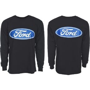 JH DESIGN GROUP Men's Ford Performance Long Sleeve Crew Neck T-Shirt Front Back & Sleeve Emblems