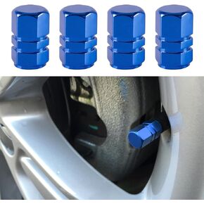 4PCS Car Tire Stem Valve Caps, Auto Hexagon Shape Dustproof Tire Cap Wheel Tire Valve Covers, Car Leak-Proof Air Protection Accessories for Cars, SUVs, Motorcycles, Bikes (Black) in Kuwait