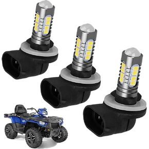 3Pcs LED Headlight Bulbs for Polaris Sportsman 6000K 4800LM 270W High Power Headlight Replacement for ACE HAWKEYE MAGNUM RANGER RZR