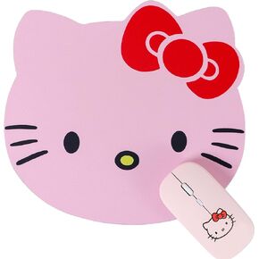Hello Kitty Mouse Pad Cute Desk Accessories Hello Kitty Stuff, Kawaii Mouse Pads for Desk Computer Laptop, Hello Kitty Gifts for Mousepad for Women Girly Pink Non-Slip Base 10×8.5 in