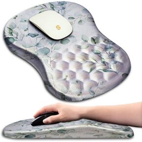 Ergonomic Mouse Pad with Wrist Rest Support, Massage Design Mouse pad Relief Carpal Tunnel Pain, Entire Memory Foam Non-Slip Mouse Pad, Computer Mouse Pads for Wireless Mouse Pad, Midnight Flowers