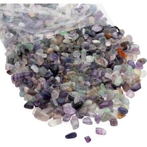 Crushed Quartz Chips Stone Pieces, Natural Healing Reiki Crystal Polished Gemstones for Jewelry Making, Home Decoration, Vase Filler, DIY Crafts – 1 LB Bulk