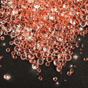 4000Pcs Pink Fake Diamonds Confetti Wedding Crystal Scatter Acrylic Gem Bling Rhinestone Vase Filling For Table Center Wedding Birthday Party Bridal Shower Decoration Vase Beads (3 Sizes)