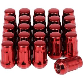 20pcs Lug Nuts + 1 Key Tool Set M12x1.5 Red Wheel Lug Nut for Acura for Honda