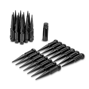 KSP 14mm x 1.5 Large Spiked Lug Nuts, 32x Two-Piece Mega Pointy Spike Lug Nut for Silverado Sierra Ram 2500 3500 F250 F350, 5" Chrome Spline Bullet Nut for 8 Lug Off-Road Pickup&Truck with 1 Socket